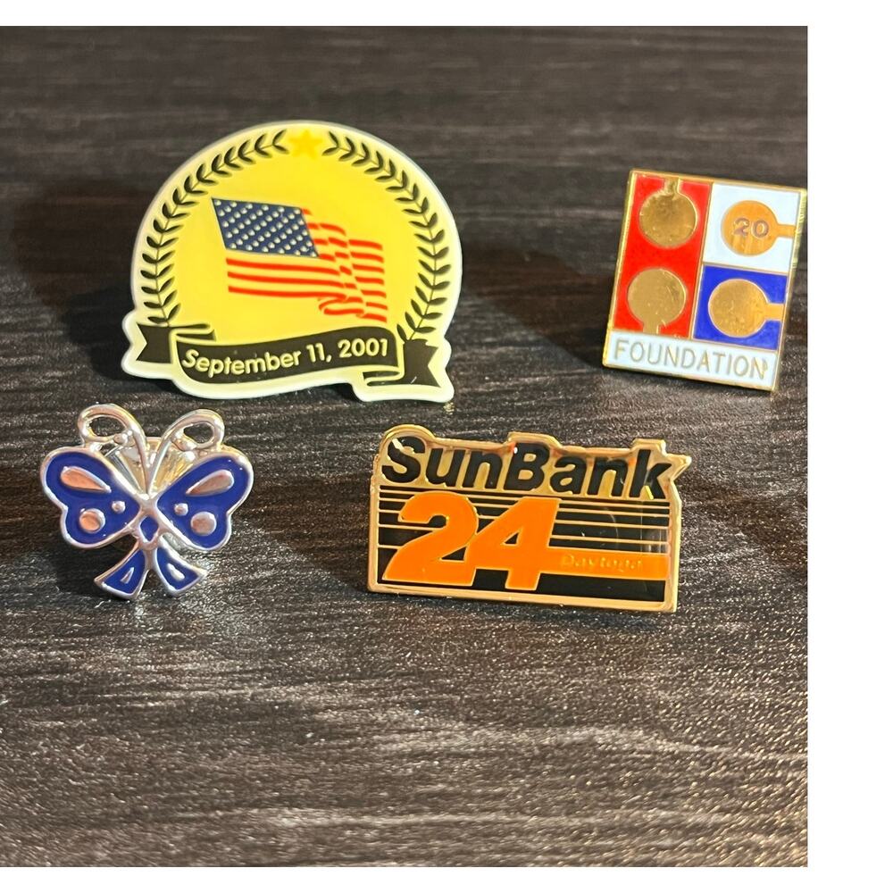 Vintage Enamel Pin Lot Amway Butterfly SunBank 9/11 Foundation Travel, 7 Pins - Picture 4 of 6